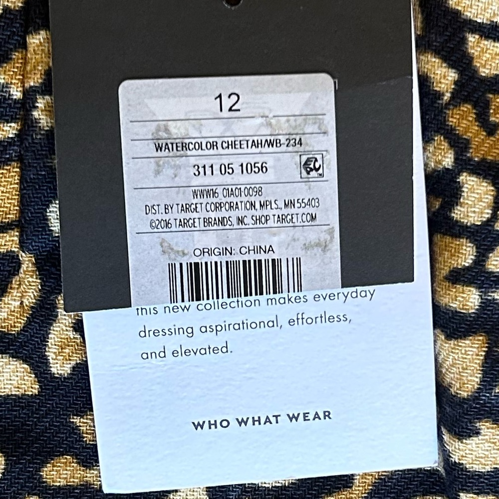 Who What Wear Watercolor Cheetah Print Pencil Skirt Size 12 New with Tags - Picture 3 of 4